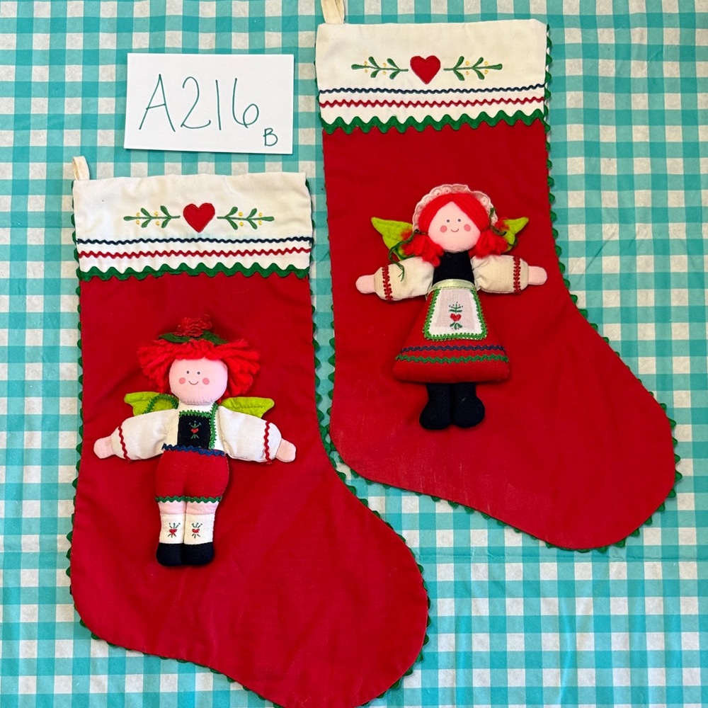House of Hatten Festive Red Christmas Stockings